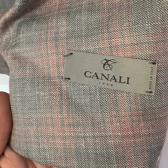 NWT Canali Men’s Wool Silk Linen Plaid Sport Coat Blazer Size 56R US 46R Luxury - Picture 5 of 12